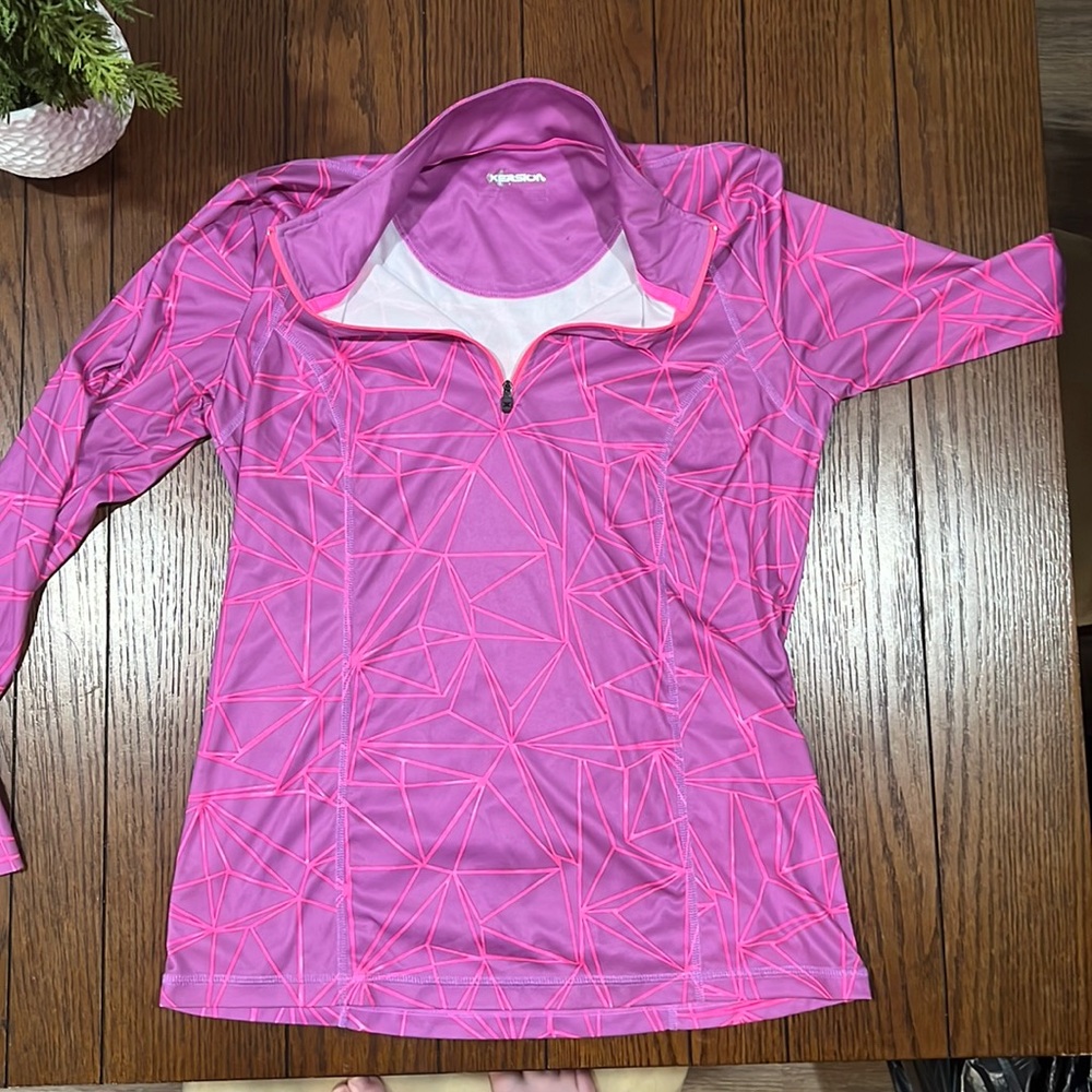 Pink and Purple active wear 1/4 zip